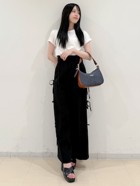 「MERCURYDUO（マーキュリーデュオ）のアイテム（ショルダーバッグ）」を使った、AMIさん（レディース・158cm）の夏コーディネート