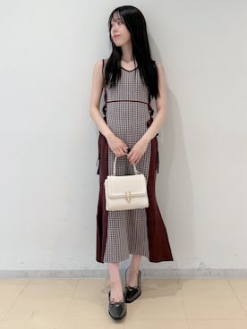 「ニットワンピース」｜AMIさん（レディース・158cm）の夏コーディネート