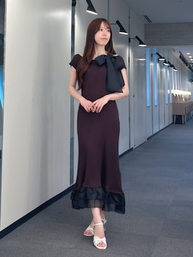 「MERCURYDUO（マーキュリーデュオ）のナローラインクリアヒールサンダル（サンダル、ホワイト系）」を使った、AMIさん（レディース・158cm）の夏コーディネート