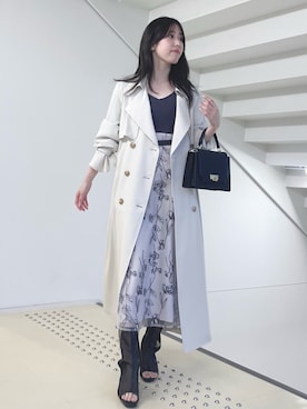 「MERCURYDUO（マーキュリーデュオ）のアイテム（トレンチコート）」を使った、AMIさん（レディース・158cm）の春コーディネート