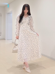 ダブルラッフルバイカラーパイピングワンピース｜マーキュリーデュオ