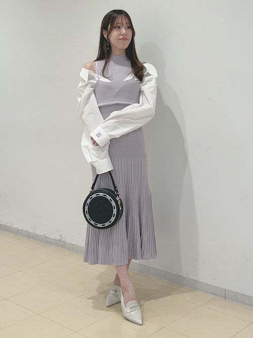 セール】【MARY QUANTコラボ】シャツドッキングニットワンピース 