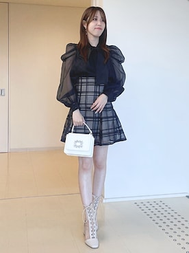 「MERCURYDUO（マーキュリーデュオ）のアイテム（シューズ）」を使った、AMIさん（レディース・158cm）の夏コーディネート