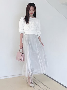 「MERCURYDUO（マーキュリーデュオ）のアイテム（Tシャツ/カットソー）」を使った、AMIさん（レディース・158cm）の秋コーディネート