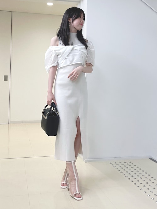 MERCURYDUO マーキュリーデュオ 半袖 ニットワンピース スリット