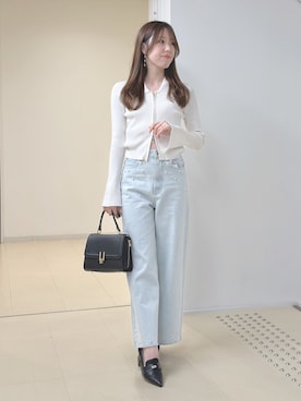 「MERCURYDUO（マーキュリーデュオ）のサイドジップショルダーバッグ（ハンドバッグ）」を使った、AMIさん（レディース・158cm）の冬コーディネート