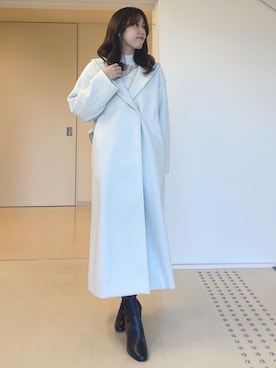 「MERCURYDUO（マーキュリーデュオ）のアイテム（チェスターコート）」を使った、AMIさん（レディース・158cm）の秋コーディネート