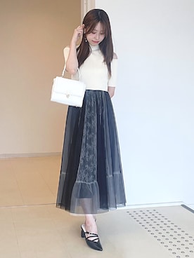 「MERCURYDUO（マーキュリーデュオ）のアイテム（シューズ）」を使った、AMIさん（レディース・158cm）の夏コーディネート