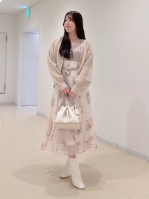 ブーケ花柄ニットドッキングワンピース｜マーキュリーデュオ