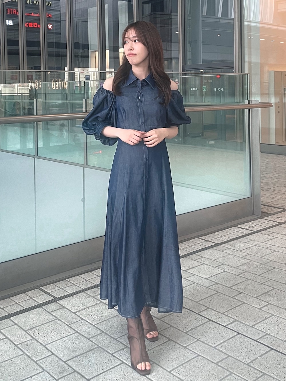 MERCURYDUO 綯い カラードレス ネイビー 