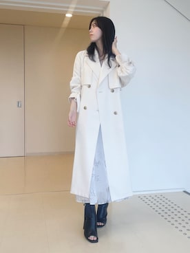 「アイテム（トレンチコート）」を使った、AMIさん（レディース・158cm）の春コーディネート