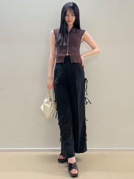 「アイテム（ハンドバッグ）」を使った、AMIさん（レディース・158cm）の夏コーディネート