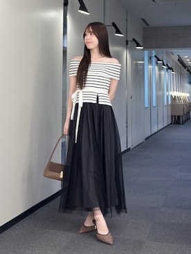 「MERCURYDUO（マーキュリーデュオ）のアイテム（パンプス）」を使った、AMIさん（レディース・158cm）の夏コーディネート