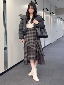 追加生産】異素材使いティアードスカート｜マーキュリーデュオ