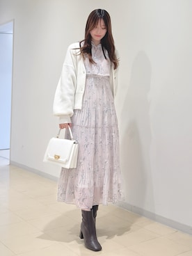 「MERCURYDUO（マーキュリーデュオ）のアイテム（ワンピース）」を使った、AMIさん（骨格ウェーブ・レディース・158cm）の冬コーディネート
