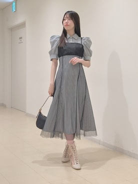 「MERCURYDUO（マーキュリーデュオ）のアイテム（ブーツ）」を使った、AMIさん（レディース・158cm）の春コーディネート