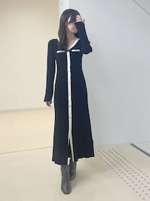 バイカラーリブマーメイドニットワンピース｜マーキュリーデュオ