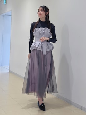 「MERCURYDUO（マーキュリーデュオ）のアイテム（ワンピース）」を使った、AMIさん（骨格ウェーブ・レディース・158cm）の冬コーディネート