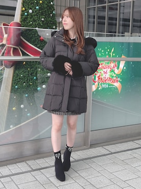 「MERCURYDUO（マーキュリーデュオ）のアイテム（ダウンジャケット/コート）」を使った、AMIさん（レディース・158cm）の秋コーディネート