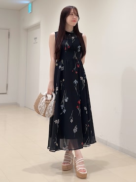 「花柄ワンピース」｜AMIさん（レディース・158cm）の春コーディネート
