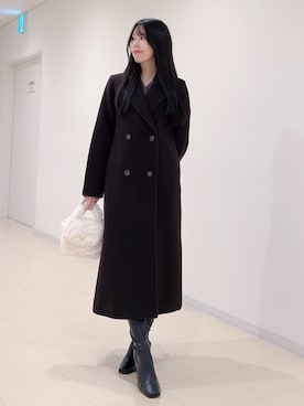 「アイテム（チェスターコート）」を使った、AMIさん（レディース・158cm）の秋コーディネート