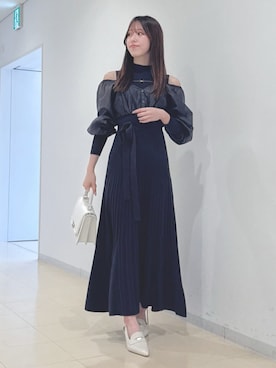「MERCURYDUO（マーキュリーデュオ）のアイテム（ワンピース）」を使った、AMIさん（骨格ウェーブ・レディース・158cm）の冬コーディネート