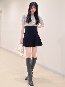 「秋」｜「アイテム（ブーツ）」を使った、AMIさん（レディース・158cm）の秋コーディネート