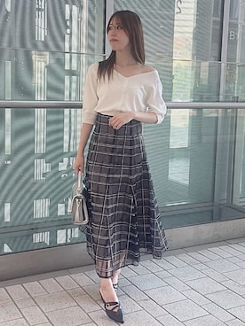 「MERCURYDUO（マーキュリーデュオ）のアイテム（シューズ）」を使った、AMIさん（レディース・158cm）の夏コーディネート
