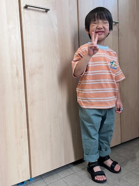 「アイテム（サンダル）」を使った、kotaさん（キッズ・100cm）の夏コーディネート
