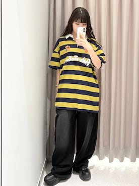 「アイテム（Tシャツ/カットソー、グリーン系）」を使った、マリナさん（レディース・156cm）の夏コーディネート