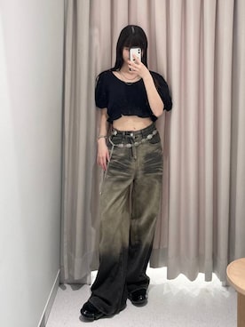 「FOREVER 21（フォーエバー トゥエンティーワン）のアイテム（パンツ）」を使った、マリナさん（レディース・156cm）の春コーディネート