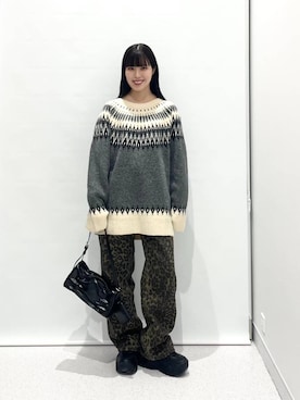 「FOREVER 21（フォーエバー トゥエンティーワン）のアイテム（パンツ）」を使った、マリナさん（レディース・156cm）の冬コーディネート