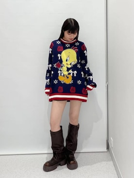 「FOREVER 21（フォーエバー トゥエンティーワン）のアイテム（シューズ）」を使った、マリナさん（レディース・156cm）の秋コーディネート