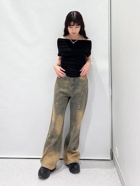 「FOREVER 21（フォーエバー トゥエンティーワン）のアイテム（パンツ）」を使った、マリナさん（レディース・156cm）の春コーディネート