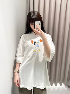 「FOREVER 21（フォーエバー トゥエンティーワン）のアイテム（Tシャツ/カットソー）」を使った、マリナさん（レディース・156cm）の春コーディネート