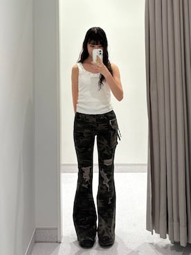 「FOREVER 21（フォーエバー トゥエンティーワン）のアイテム（パンツ）」を使った、マリナさん（レディース・156cm）の夏コーディネート