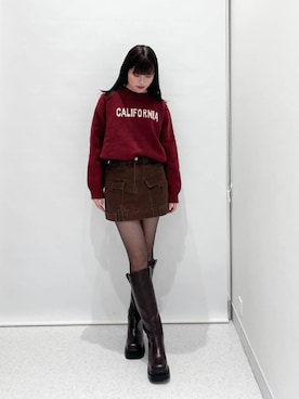 「FOREVER 21（フォーエバー トゥエンティーワン）のアイテム（シューズ）」を使った、マリナさん（レディース・156cm）の冬コーディネート