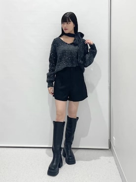 「FOREVER 21（フォーエバー トゥエンティーワン）のアイテム（シューズ）」を使った、マリナさん（レディース・156cm）の冬コーディネート