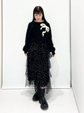 「FOREVER 21（フォーエバー トゥエンティーワン）のアイテム（シューズ）」を使った、マリナさん（レディース・156cm）の冬コーディネート