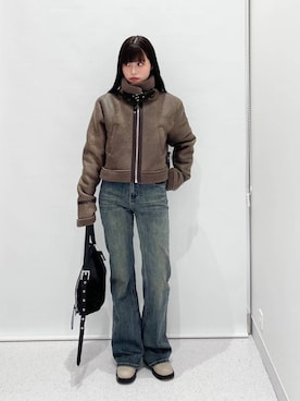 「FOREVER 21（フォーエバー トゥエンティーワン）のアイテム（パンツ）」を使った、マリナさん（レディース・156cm）の冬コーディネート