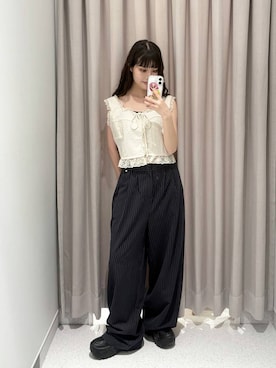 「FOREVER 21（フォーエバー トゥエンティーワン）のアイテム（パンツ）」を使った、マリナさん（レディース・156cm）の夏コーディネート