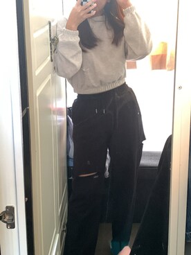 「PULL&BEAR（プルアンドベア）のアイテム（その他トップス）」を使った、雪琪👧🏾🖤さん（レディース・160cm）の冬コーディネート