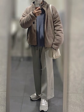 「Adoon plain（アドーンプレーン）のアイテム（ニット/セーター）」を使った、ゆっけさん（メンズ・165cm）の冬コーディネート