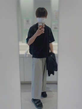 「CREARE LINO」｜「アイテム（サンダル）」を使った、ゆっけさん（メンズ・165cm）の秋コーディネート