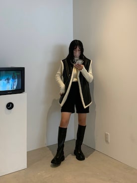 「秋トレンド2021」｜「アイテム（その他アウター）」を使った、사쿠라さん（レディース・157cm）の秋コーディネート