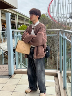 「SETTO（セット）のアイテム（パンツ）」を使った、アズマさん（メンズ・173cm）の秋コーディネート