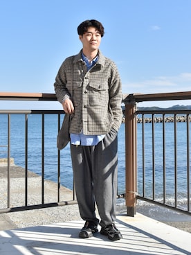 「アイテム（ブルゾン、その他）」を使った、アズマさん（メンズ・173cm）の秋コーディネート