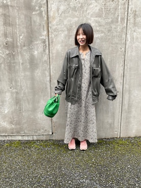 「RAY CASSIN（レイカズン）のアイテム（ワンピース/ドレス）」を使った、まゆぅさん（レディース・155cm）の春コーディネート