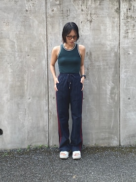 「GU（ジーユー）のアイテム」を使った、まゆぅさん（レディース・155cm）の夏コーディネート