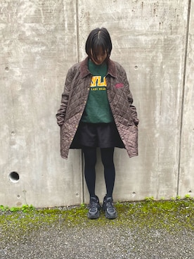 「Champion（チャンピオン）のアイテム（スウェット）」を使った、まゆぅさん（レディース・155cm）の秋コーディネート